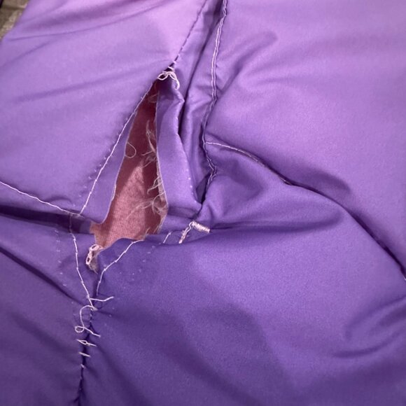 SWISSTECH GIRLS PINK PURPLE OMBRE PUFFER HOODED JACKET COAT LARGE 10/12 - Picture 3 of 9